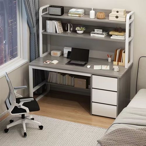双层电脑桌书学生写字桌家用现代简约带抽屉卧室手办公桌学生书桌