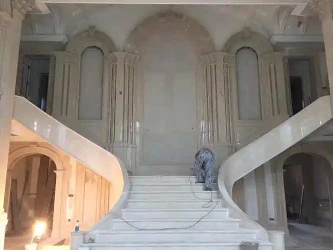 武汉天然大理石别墅欧式楼梯踏步岩板