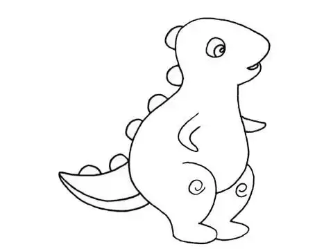 卡通霸王龙简笔画步骤图解教程及图片大全