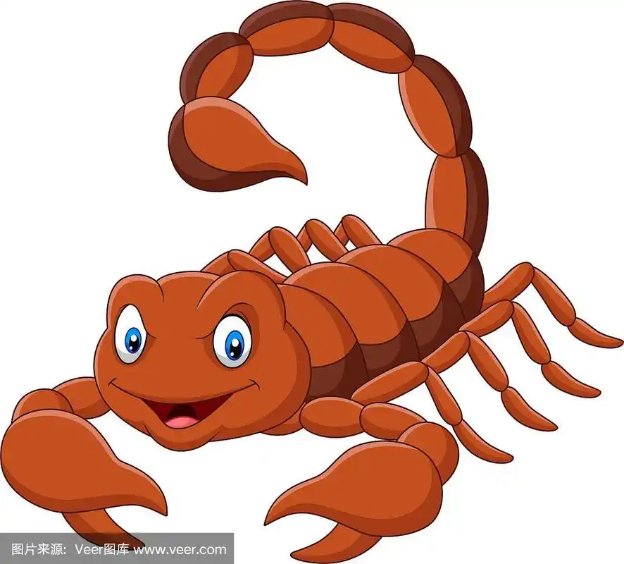 卡通蝎子在白色的背景