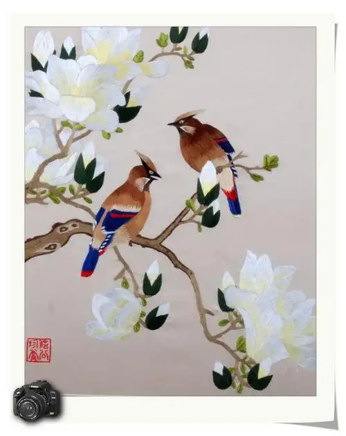 小花鸟系列 手工 成品 静物,花瓶 非十字绣 - 花草花鸟 金吴针苏绣