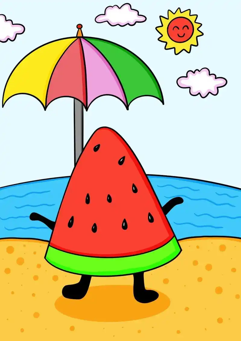 他们用五颜六色的画笔,画出了他们心中的夏天.