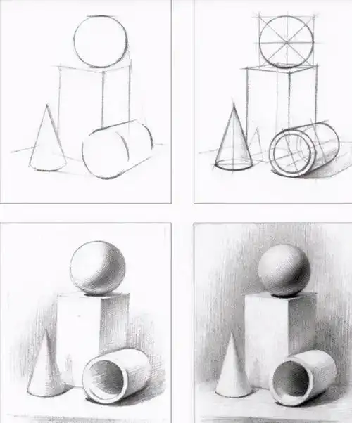 1,素描几何体如何构图