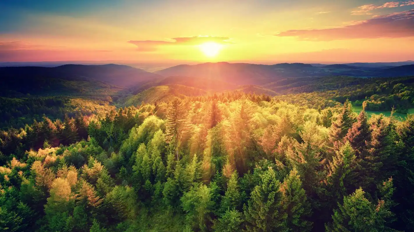 唯美夕阳余晖自然风景图片桌面壁纸