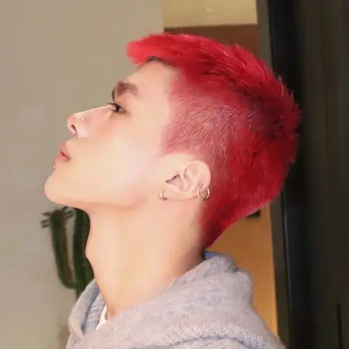 男生短寸发色樱木花道红