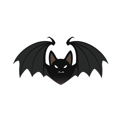卡通矢量蝙蝠剪影素材png图片