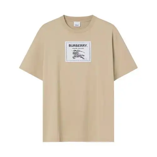 博柏利 burberry 男款棉质马术骑士贴饰宽松版圆领短袖t恤8068500