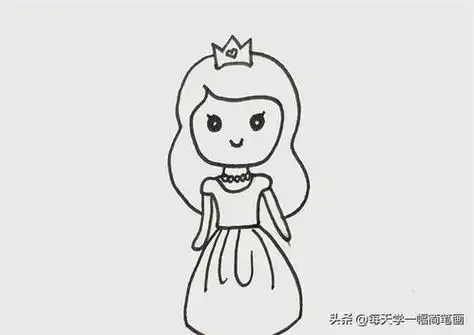 公主简笔画简单漂亮简笔画漂亮小公主