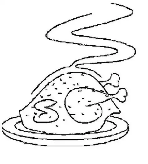 鸡肉简笔画 鸡肉简笔画图片带颜色