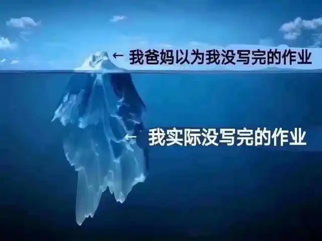 我实际没写完的作业(冰山一角)_作业_没写_冰山一角_爸妈_以为表情