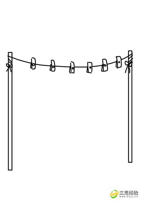 卡通简笔画:晾衣架和洗衣盆怎么画?_三思经验网