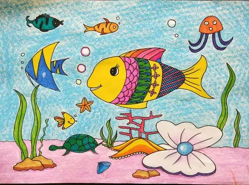 其它 综合绘画班 写美篇通过学习《海底总动员》这一课,带领小朋友们