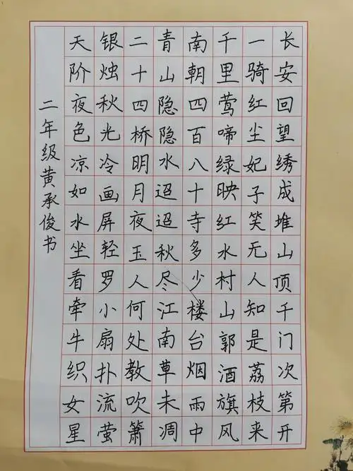 2020年秋季心印书法柳小点二年级作品集