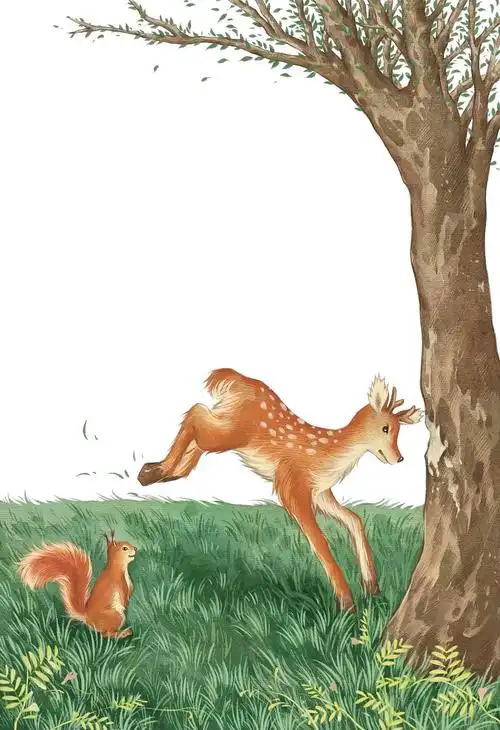 内插|小鹿斑比|已出版|插画|儿童插画|红糖ht - 原创作品 - 站酷