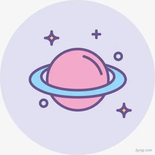 紫色扁平卡通星球png素材透明免抠图片-漂浮元素-三元素3png.com