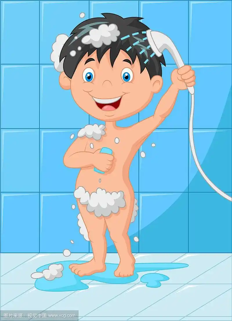 卡通宝宝快乐沐浴