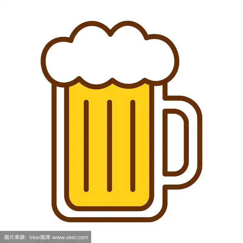 卡通啤酒杯图标孤立在白色背景