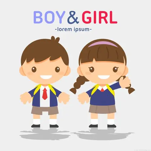 卡通q版儿童学生警察医生老师消防宇航员职业人物矢量素材图