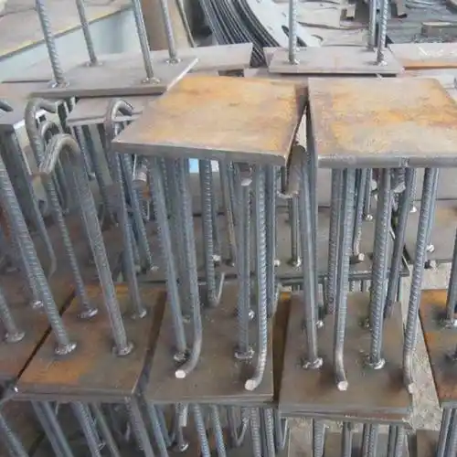 钢结构地脚螺栓预埋图片焊接打孔幕墙配件