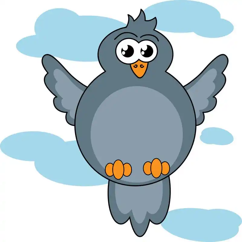 鸟儿.,创新设计的卡通鸟.