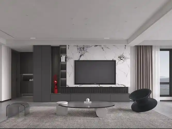 高级灰 现代客厅效果图|空间|家装设计|扶苏ww - 原创作品 - 站酷