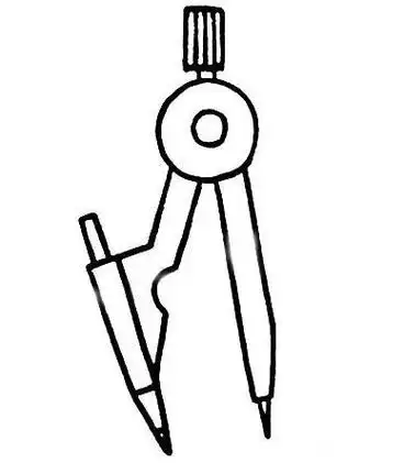 数学工具的圆规上色简笔画图片教程步骤圆规简笔画 圆规简笔画怎么画