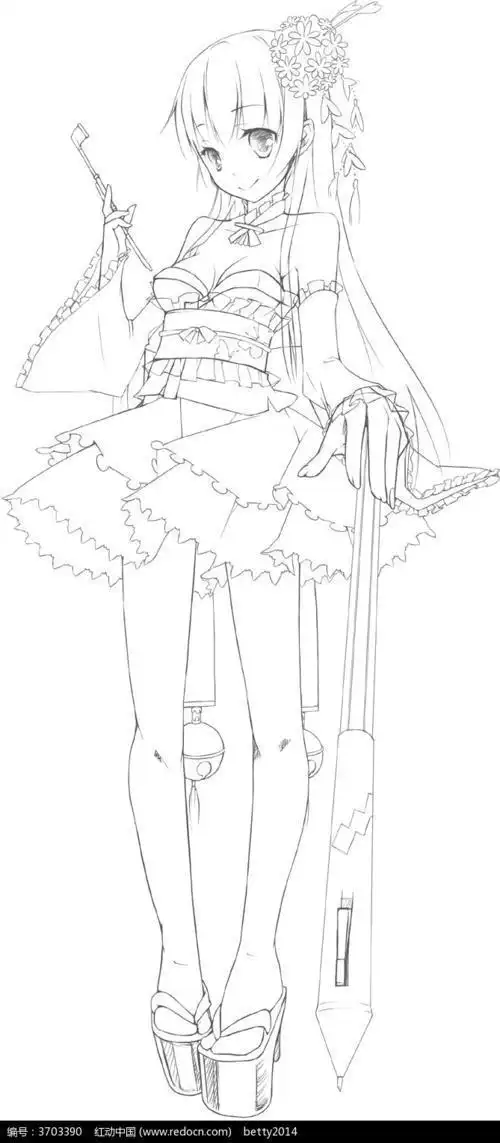 动漫黑白少女动漫人物怎么画简笔画简单又漂亮全身美少女简笔画来袭