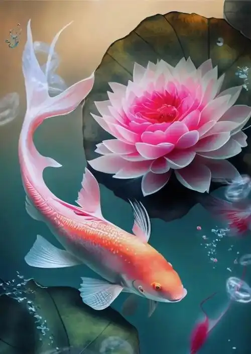 锦鲤附体图,祝您顺风顺水,好运连连!