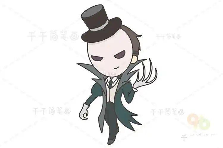 手游第五人格杰克简笔画画法