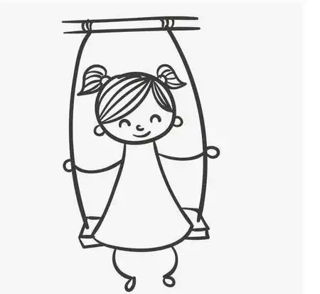 幼儿荡秋千简笔画图片大全 中级简笔画教程-第6张