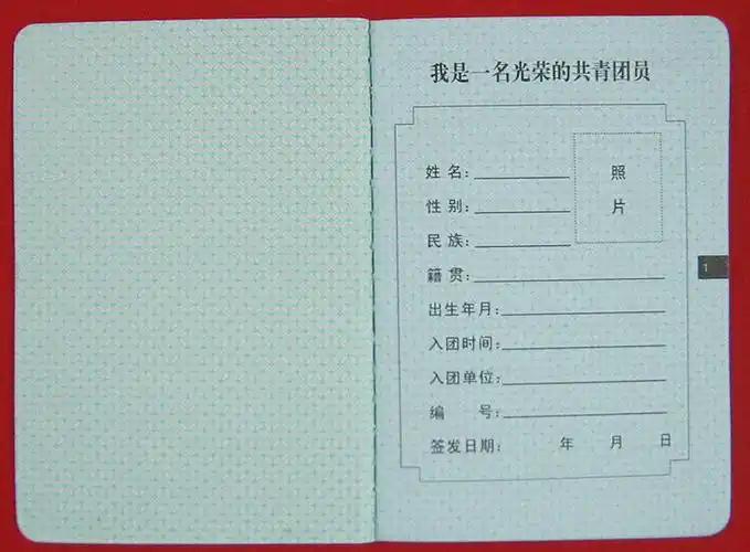 皮革封面56页新版中国共青团团员证(人造革) 价格优惠 质量保证