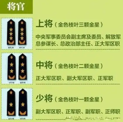 军衔等级排名从小到大服兵役必备知识肩章排列