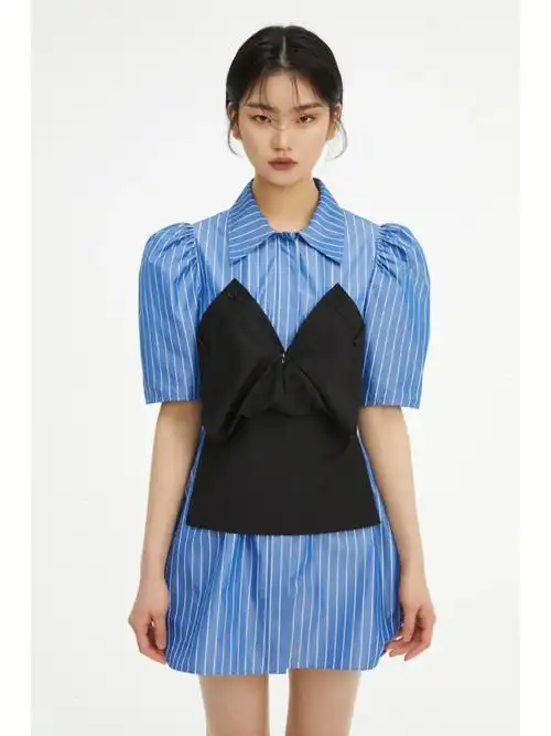 夏季新品简单的俏皮感夏日衬衫连衣裙