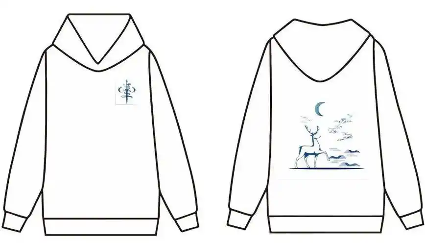 中文三班白色卫衣定制图案班徽设计_班服网