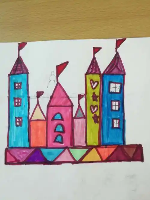 一年级小朋友画的城堡