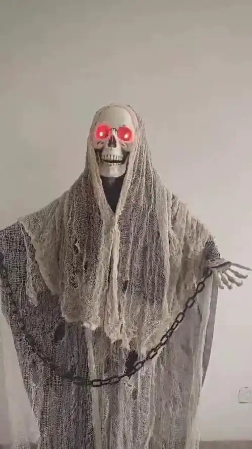 新款万圣节装饰声控站立鬼鬼发光发声摇摆酒吧密室鬼屋恐怖主题装