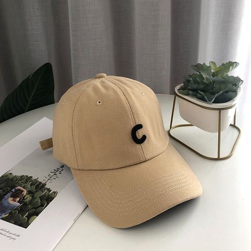 棒球帽子男女韩版潮流百搭休闲街头字母ins软顶日系卡其色鸭舌帽