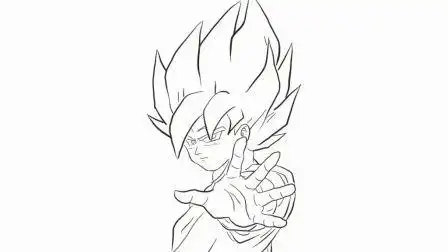 超级赛亚人2头发简笔画