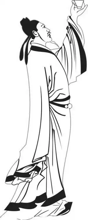 带有颜色的李白简笔画