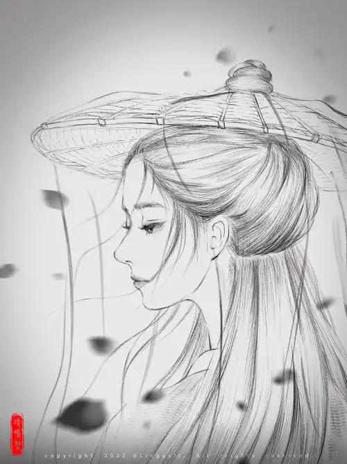 【古风插画】回眸