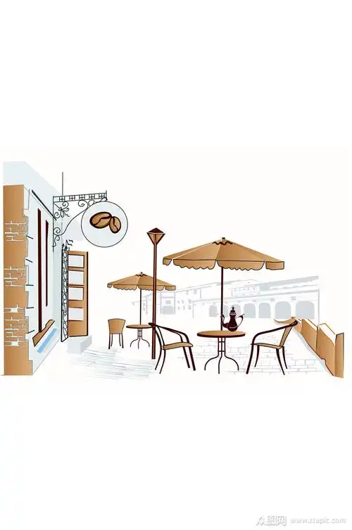 精美手绘咖啡店矢量素材