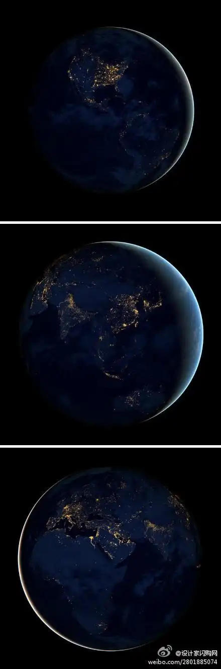 nasa 发布了最新的地球夜晚的照片,每一家的灯光装饰了这个美丽的星球