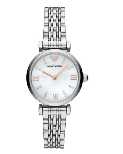 阿玛尼armani手表腕表女满天星银色时尚镶钻28mm石英正品ar11204