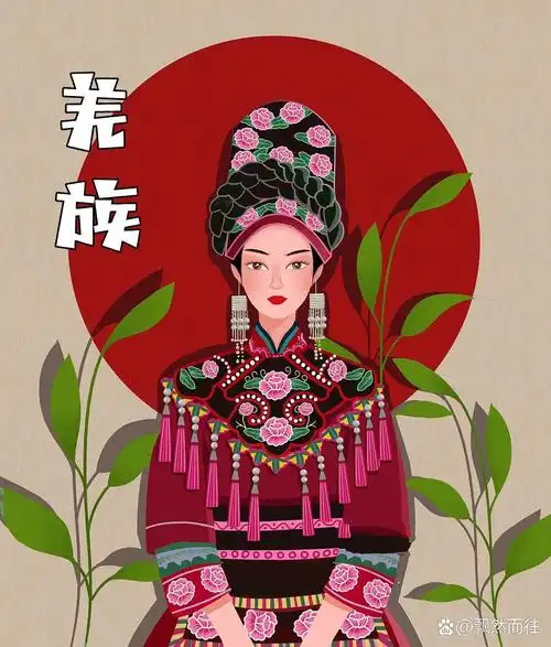 插画打卡26|56个民族之羌族女孩