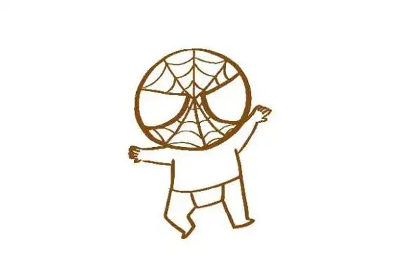 漫威经典角色蜘蛛侠的q版形象_简笔画图片大全 - 元艺考