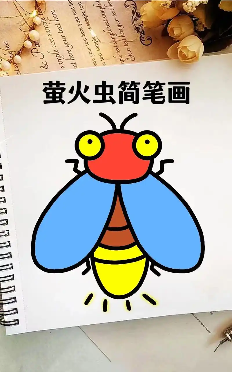 萤火虫简笔画教程来啦～教你4步画出简单又可爱的 - 抖音
