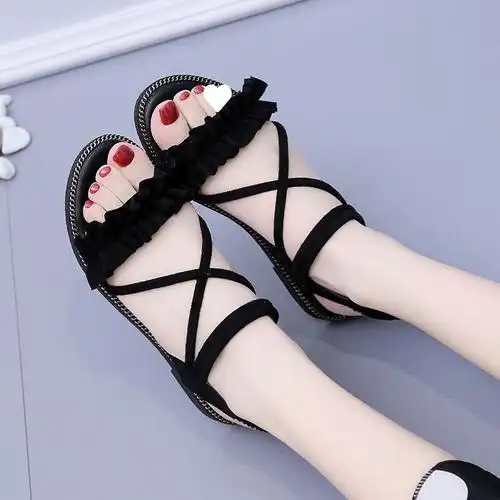 凉鞋女生时尚大童女凉鞋12-15岁2023新款夏季公主百搭平底跨境