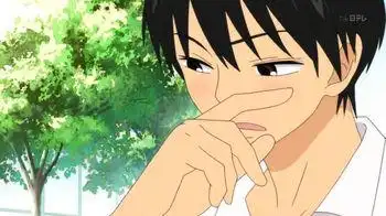 求一张苦笑食指抠脸的表情图