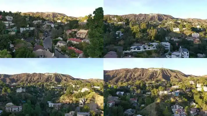 加利福尼亚州洛杉矶市比弗利山庄好莱坞航拍视频素材