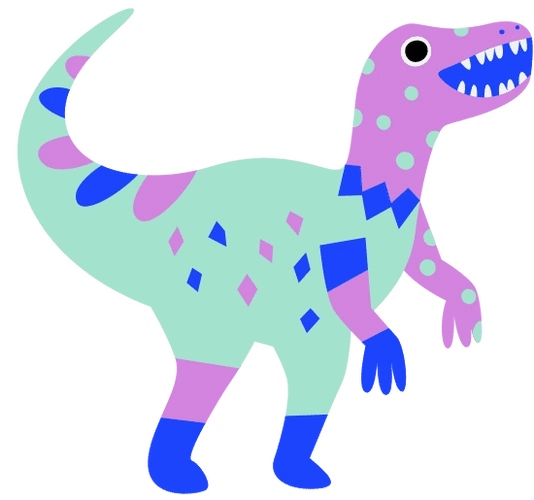 动物彩绘拼贴卡通插画恐龙